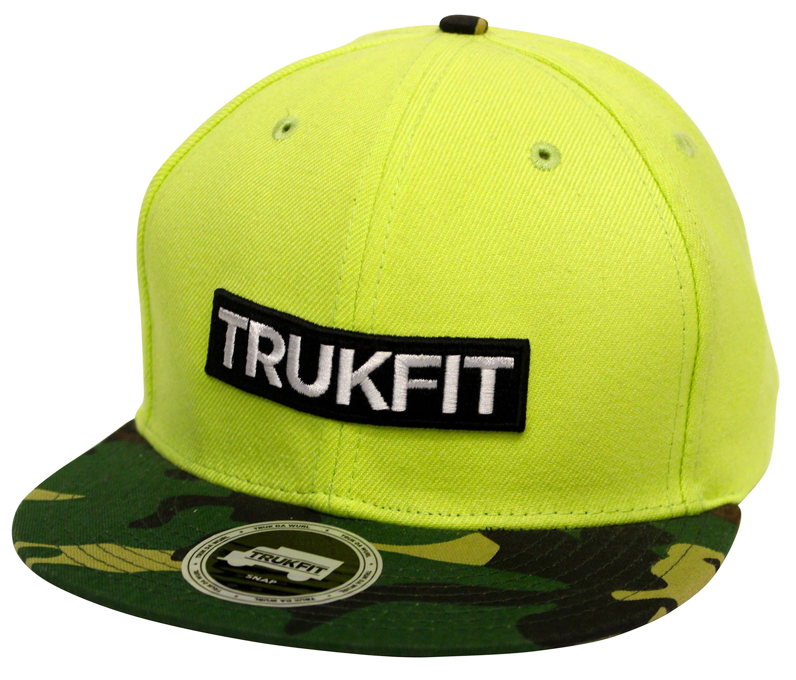 Truckfit Truk Da Wurl Lime Green Wooddland Camo Snapback