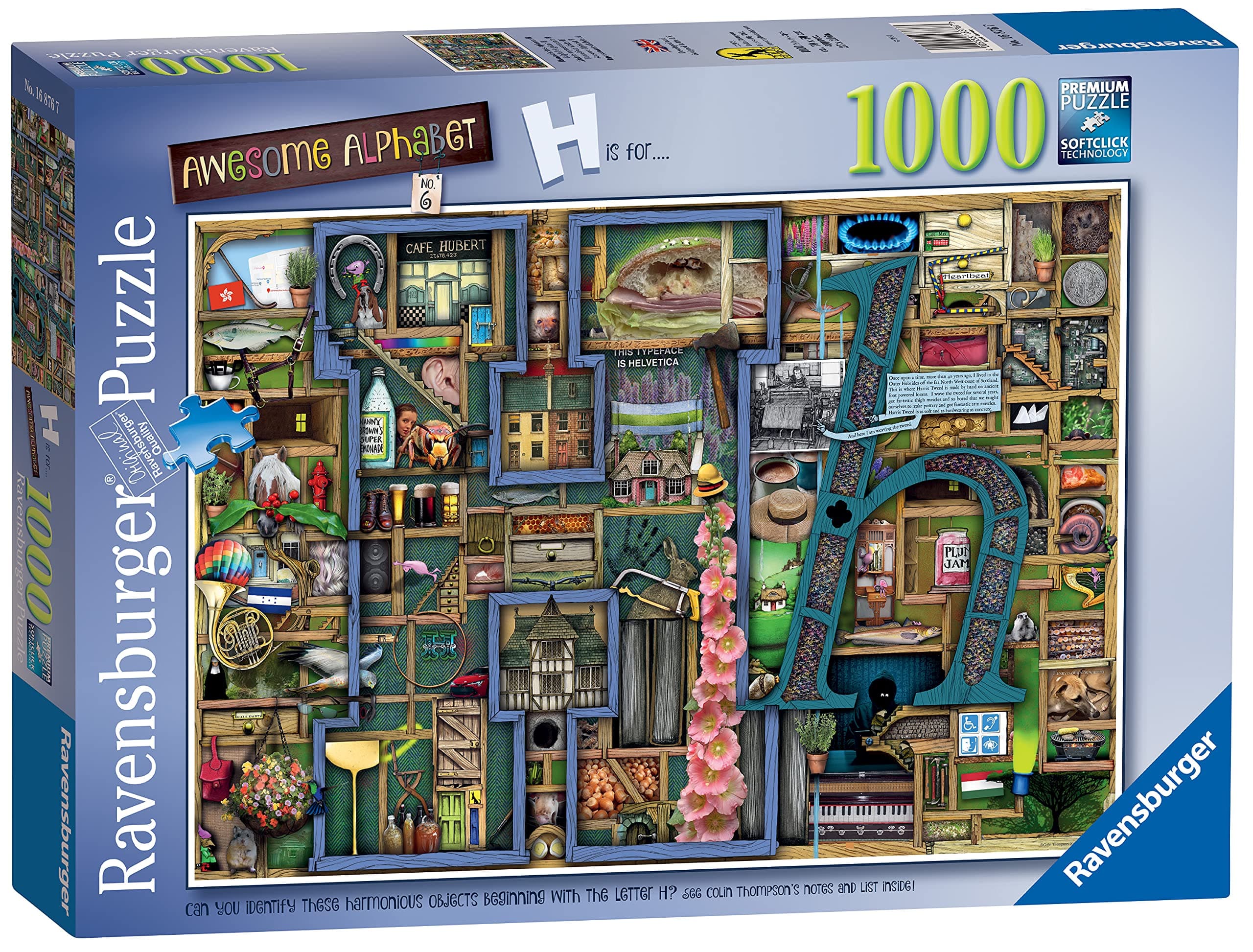 Ravensburger Colin Thompson - Awesome Alphabet "H" 1000 Piece Jigsaw Puzzles for Adults & Kids Age 12 Years Up