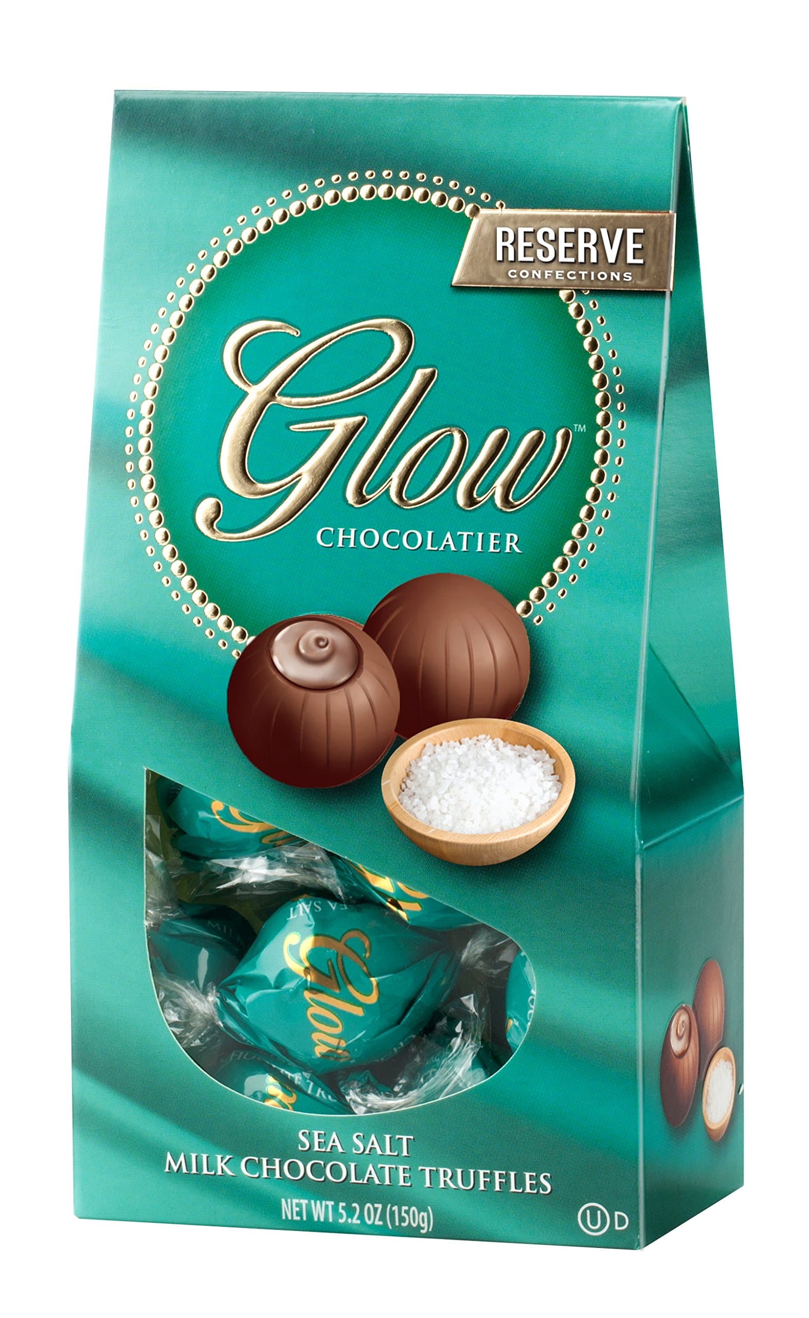 Glow Premium Kosher Sea Salt Milk Chocolate Truffles Gift Box 5.2-ounce Box (3 Pack)