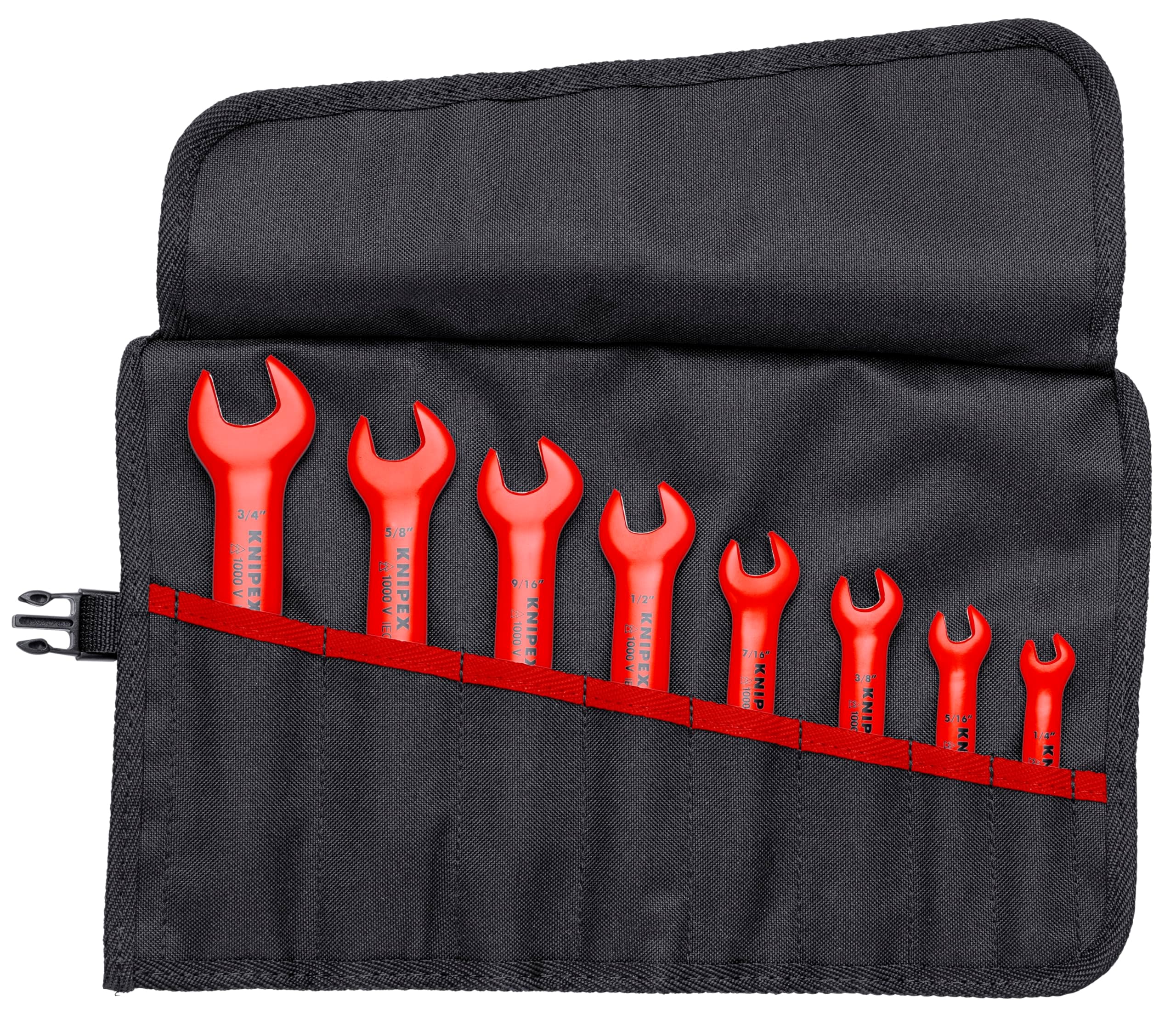 KNIPEX 98 99 13 S4 8 Piece 1,000V Sae Insulated Open End Wrench Set