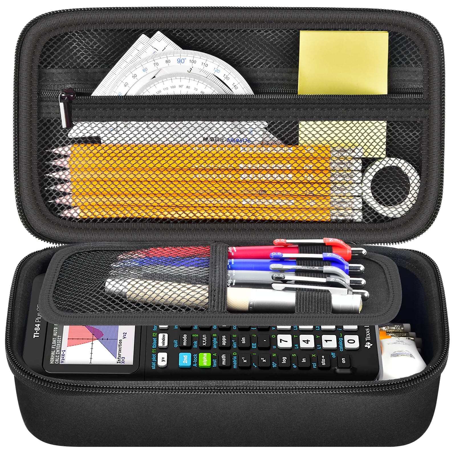 Pencil Case Pen Pouch Bag, Large Capacity Pencils Organizer Holder Office College Stationery Pen Marker Storage Supplies for adults, NOT INTENDED FOR USE BY CHILDREN 12 AND UNDER, Box Only (Black)