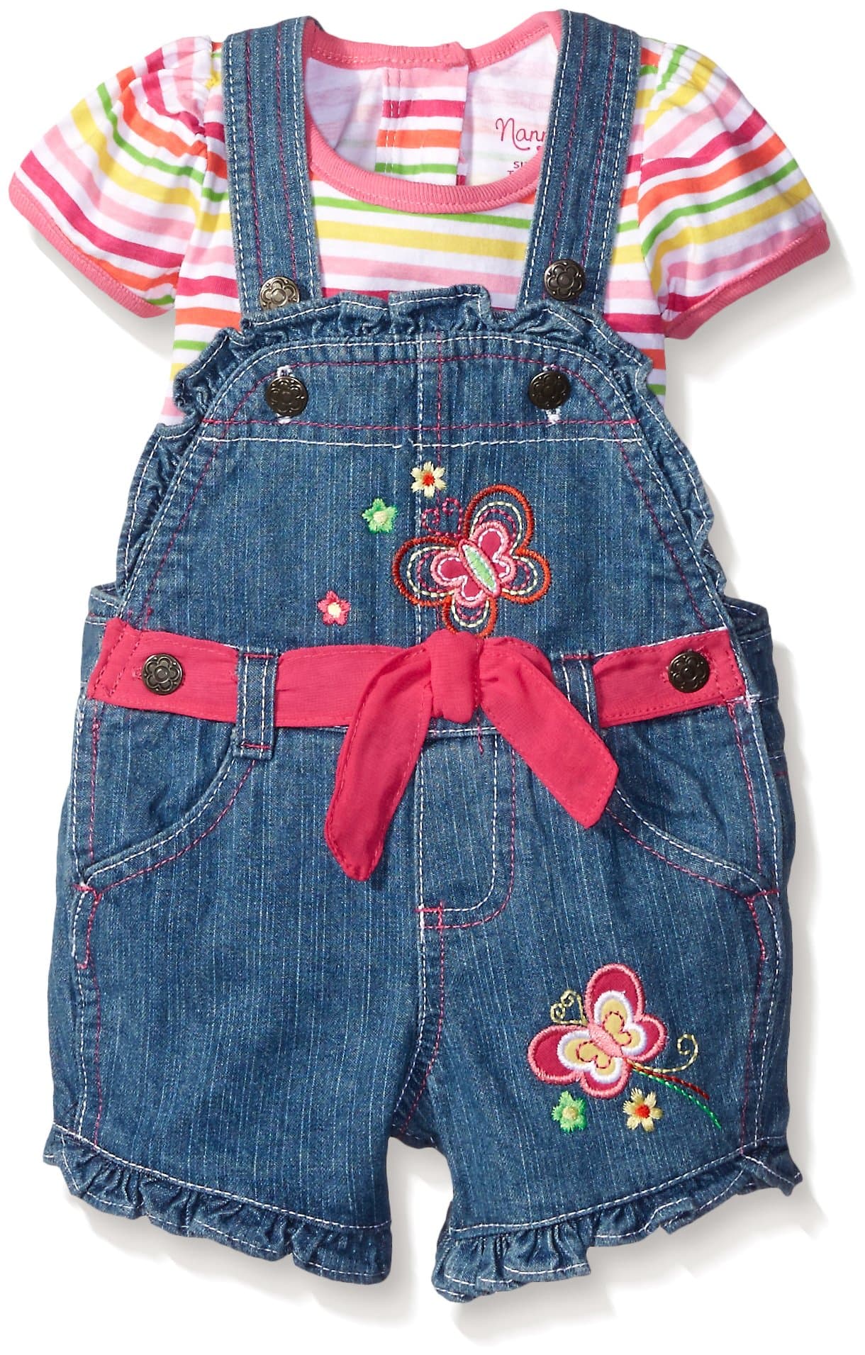 Nannette Baby Girls' Little 2 Piece Shortall Set