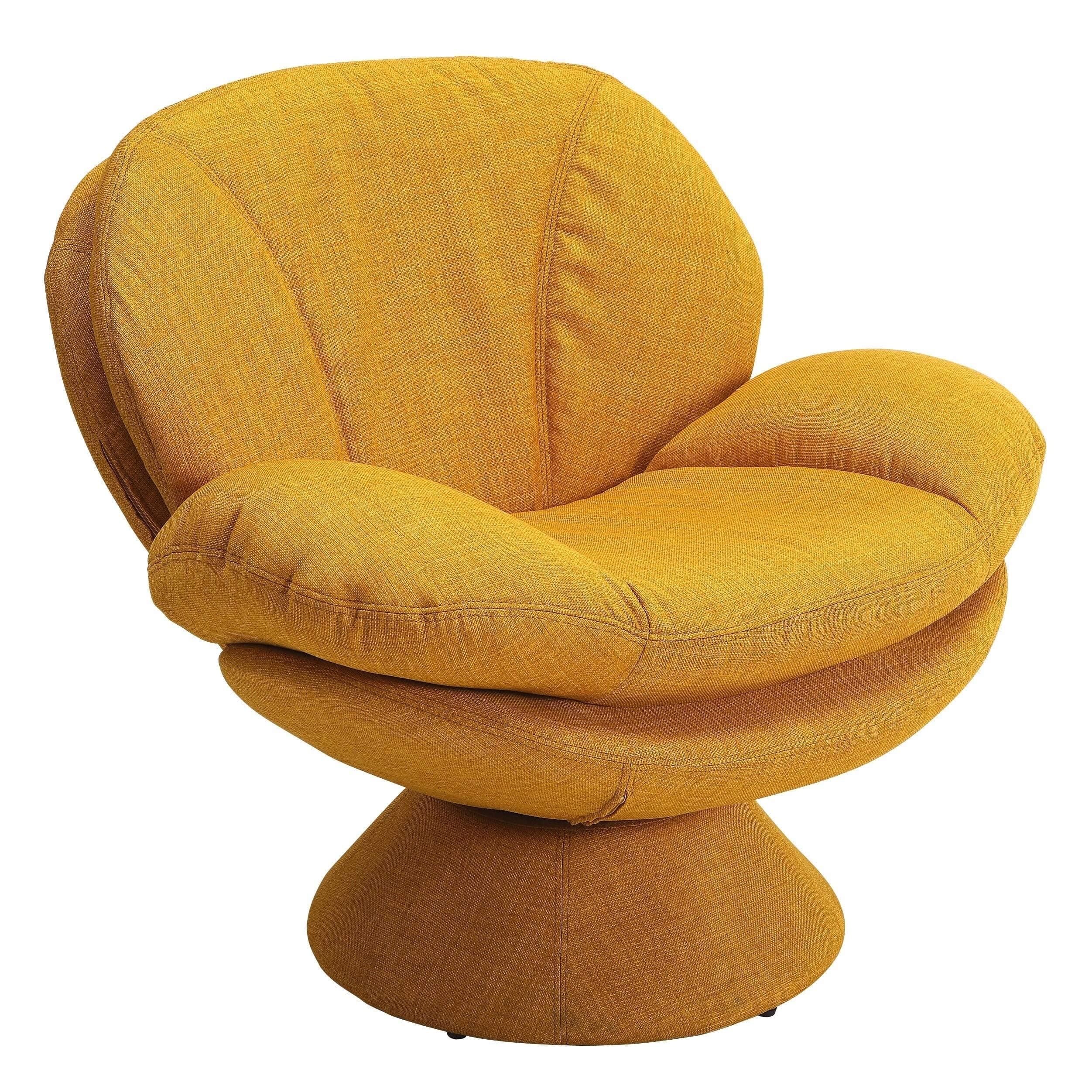 Mac Motion Comfort Leisure Accent Straw Fabric Swivel Pub Chair, Yellow (PUB-110-UPH)