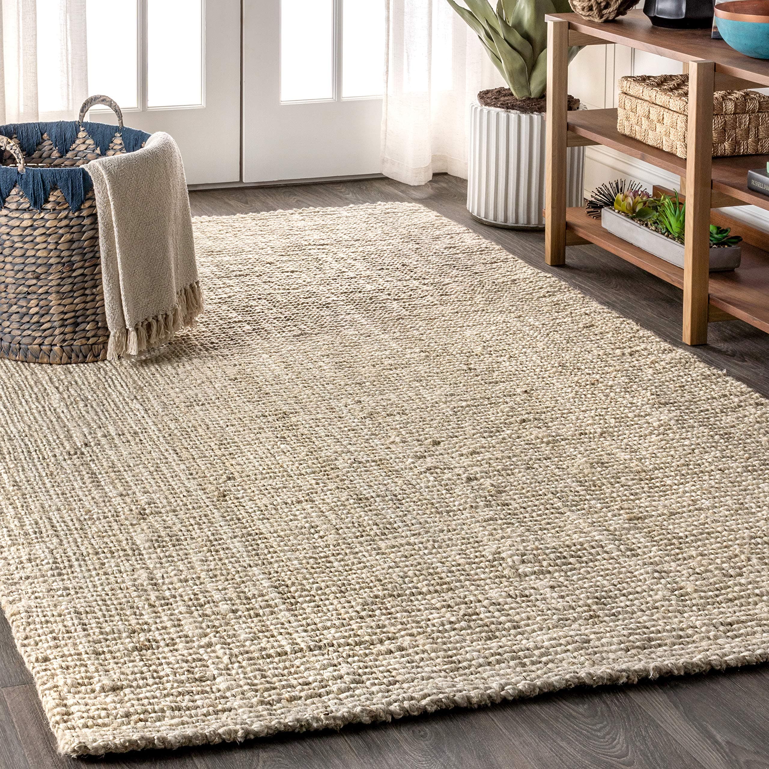 JONATHAN Y Pata Hand Woven Chunky Jute Light Ivory Indoor Area Rug, 4x6, Bohemian, Rustic, Cottage, Easy-Cleaning for Living Room, Bedroom, Kitchen, Non-Shedding (NRF102B-4)